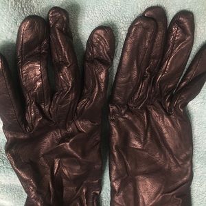 Fratelli Orsini Leather cashmere gloves black 8